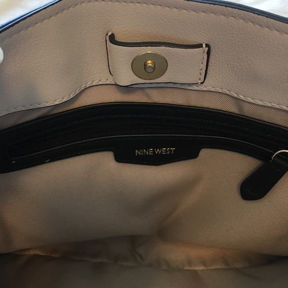 Nine West Pink and Black Satchel with Structured Design - Picture 7 of 12